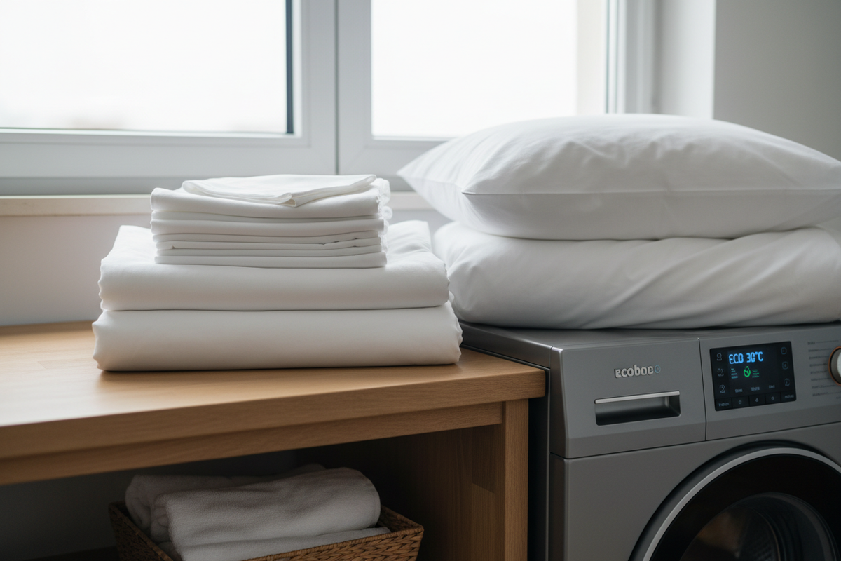 Risparmio energetico: guida al lavaggio sostenibile e asciugatura eco della biancheria da letto